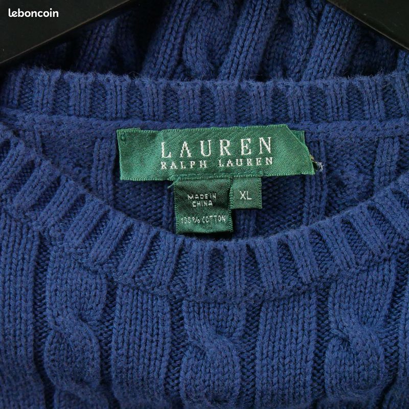 Lauren Ralph Lauren Pull torsadé Femme Taille XL Marine #QWE3233 (image 5)