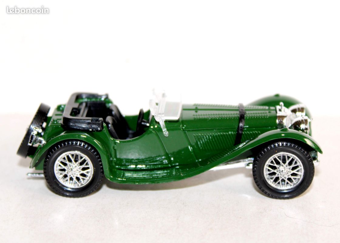 Solido 1/43 n°4002 jaguar ss 100 1938 vert, voiture decapotable, auto miniature (image 4)