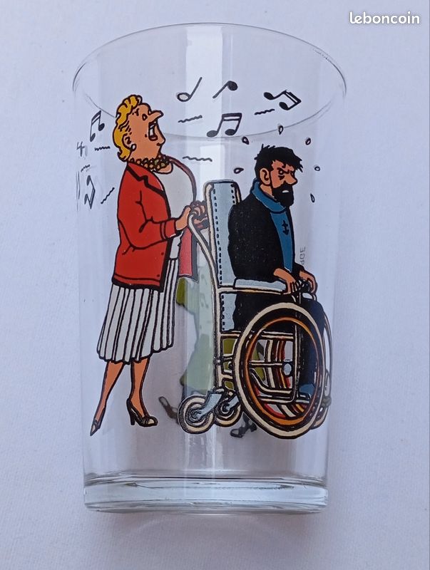 Verre à Moutarde TINTIN Sérigraphié - Édition Lombard 1974 - Collector - Occasion