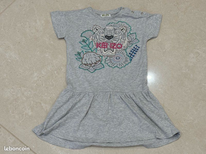 Robe grise bébé fille de marque Kenzo Kids, taille 3 ans/98 (image 1)