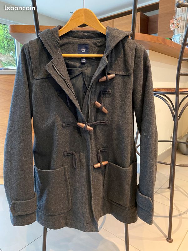 Caban Gap capuche gris anthracite type duffle coat femme Taille XS