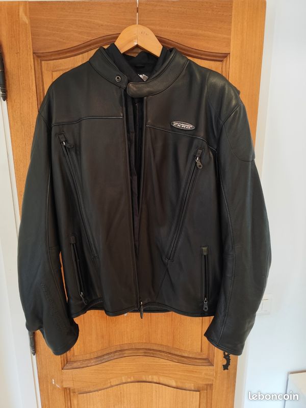Blouson Cuir Moto Harley-Davidson – Taille L – Noir, Doublure Amovible – Excellent état