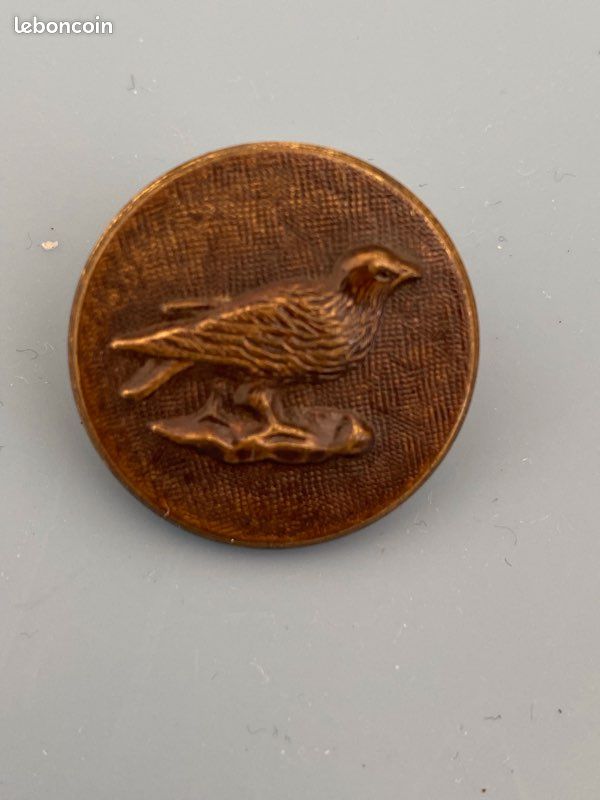 Bouton De Chasse Ancien - Motif Oiseau, Occasion