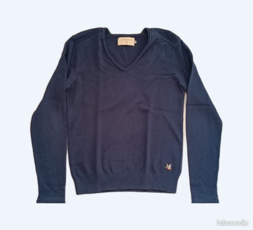 Pull Col V En Laine Bleu – Taille M – Bande Originale – Neuf Avec étiquettes