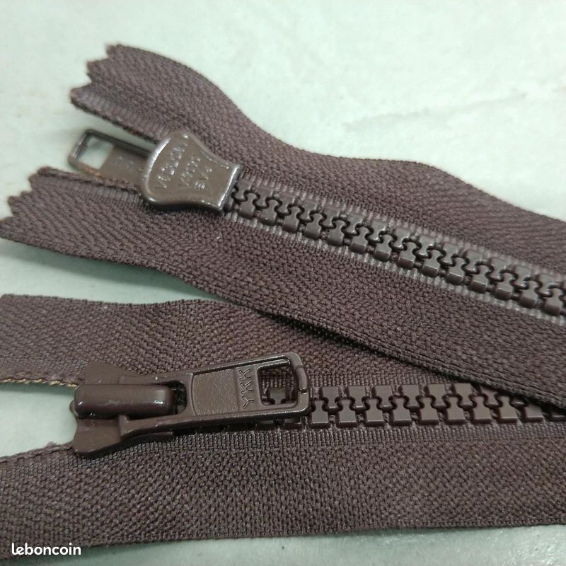 Lot 2 fermetures éclair marron foncé 18 et 14 cm (image 4)