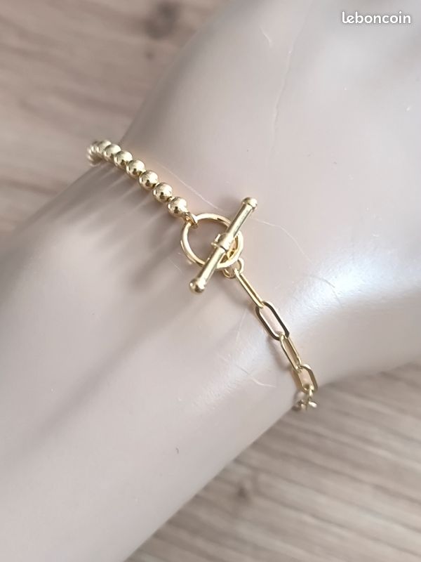 Bracelet Femme Thanina Bijoux, Chaîne En Argent Massif 925 Plaqué Or - Neuf Avec étiquettes