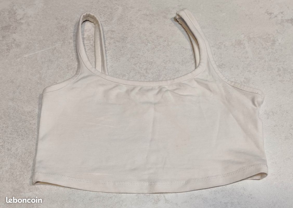 Camisole Femme H&M Noir Et Blanc - Taille XS - Occasion Très Bon état - Polyester