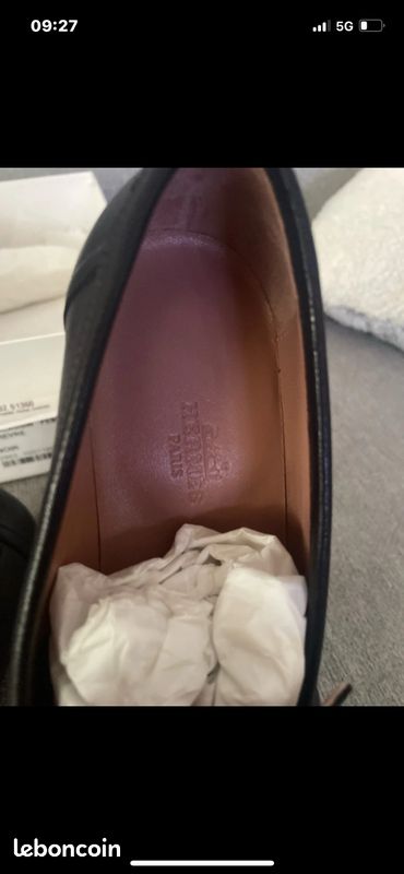 Moccasin Hermès noir argent taille 36 (image 3)