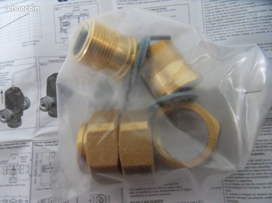 Mitigeur thermostatique Compact Watts MMV-C Raccords union 3/4 Neuf (image 4)