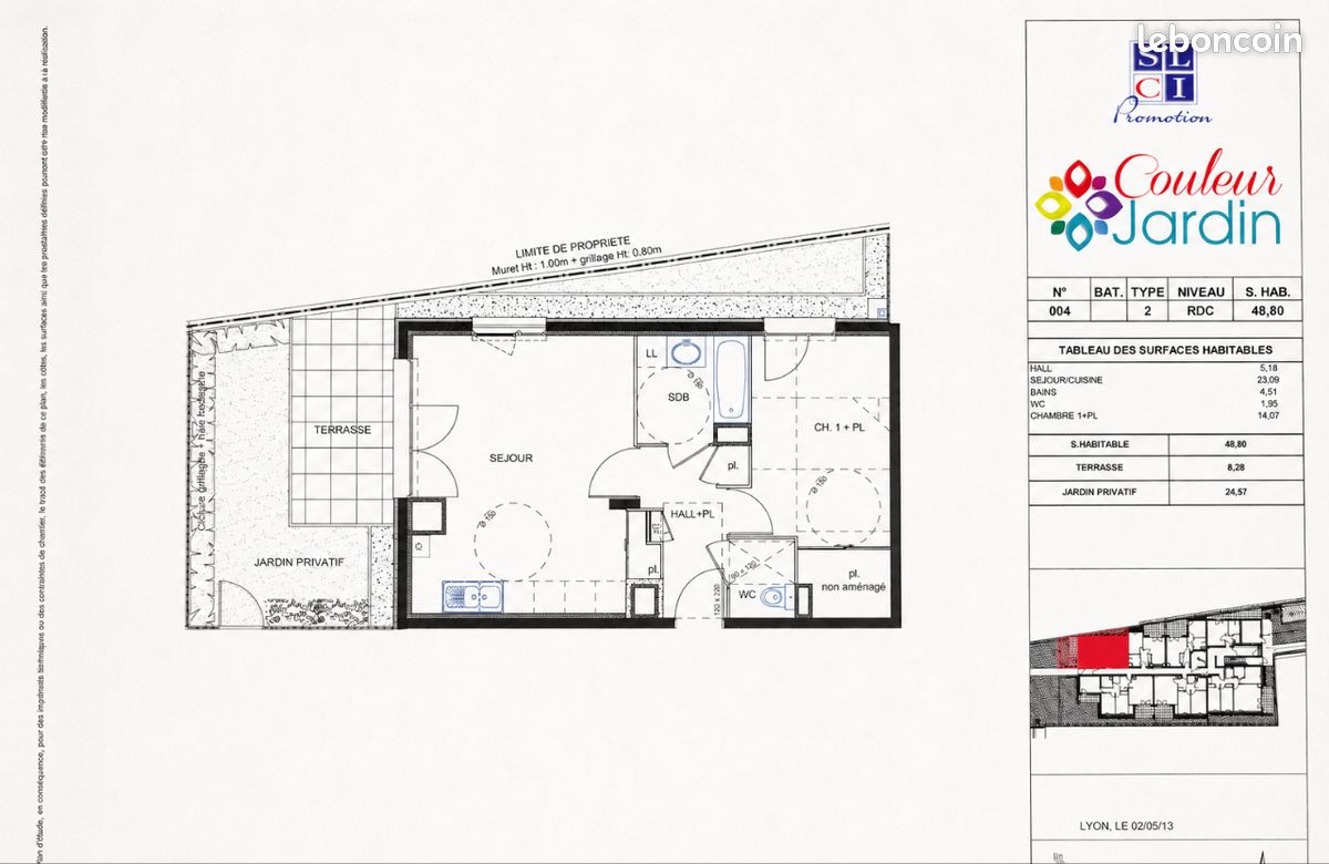 Appartement 2 pièces 49 m² · à Bron · 49 m² · 185 000 €