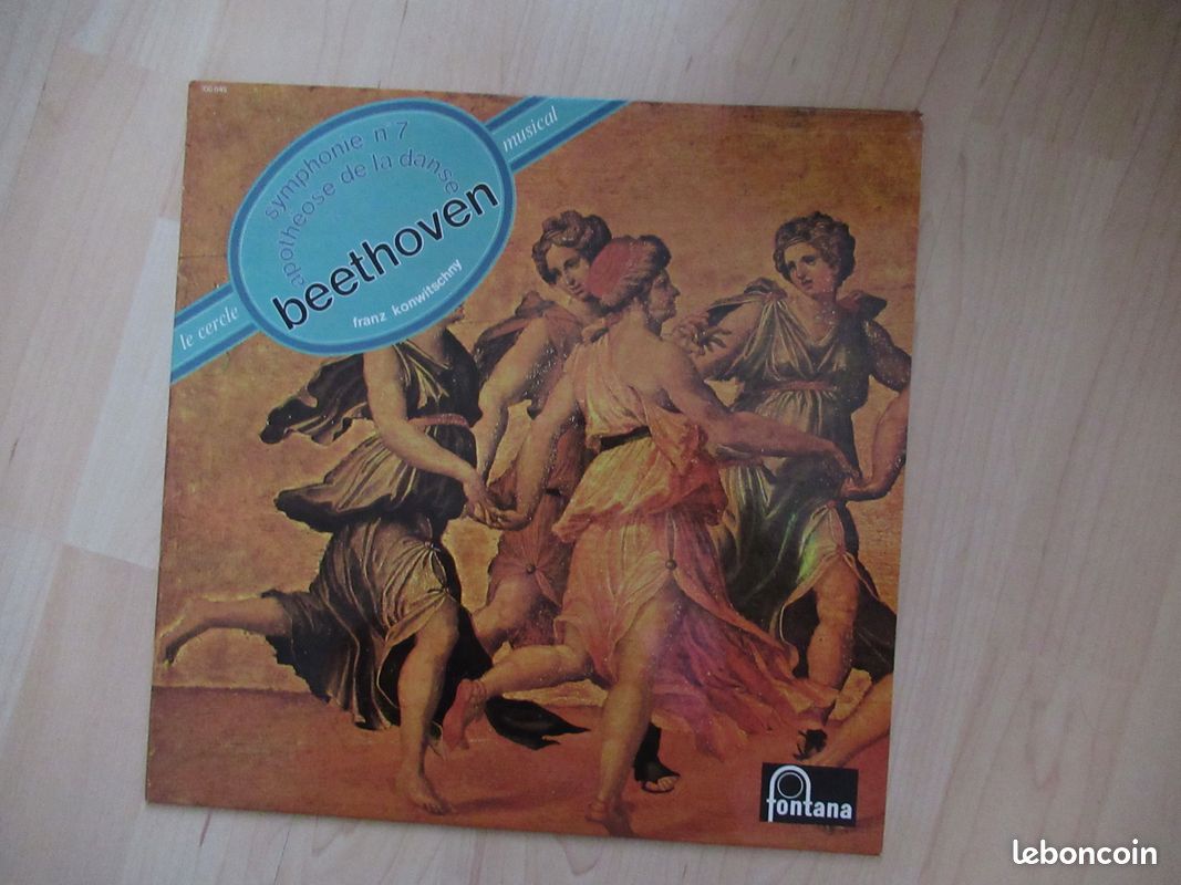 Disque vinyle 33 tours Album Beethoven Symphonie 7 Franz Konwitschny "Apothéose de la danse" Fontana (image 1)