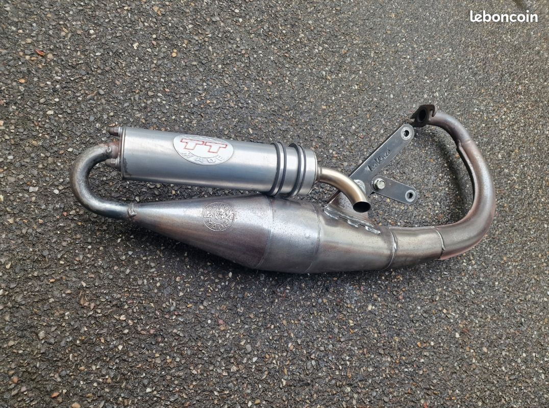 Pot D'Échappement Léovince TT Poli Aluminium - Scooter Homologué CE Hand Made