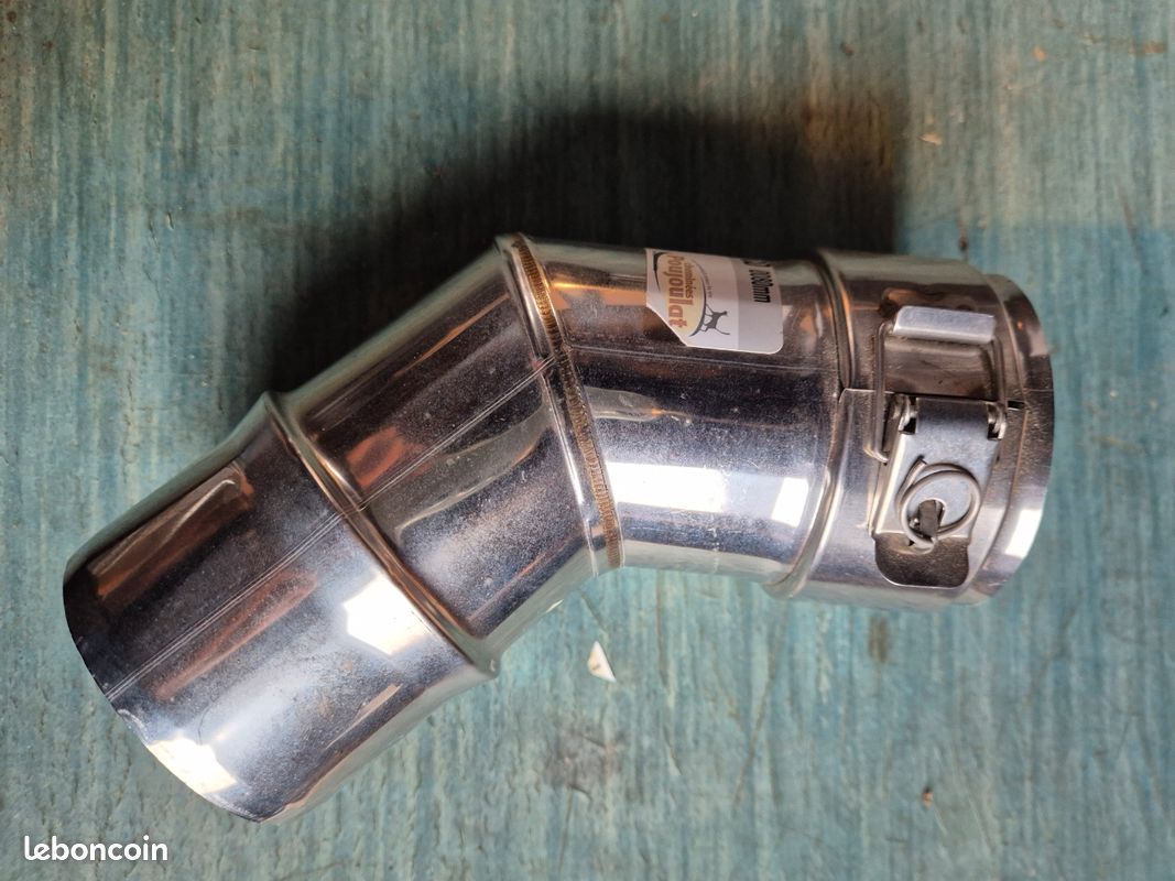 Coude Poujoulat inox 45° 80mm (image 1)