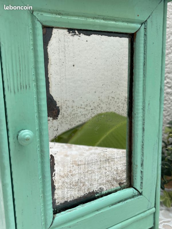 Ancienne Armoire De Poupée Avec Miroir – Bois – Début XXe – Jouet Vintage