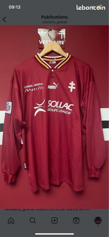 Maillot FC Metz Nike - Coupe De France 2011 - Match #14 - Taille L - Homme