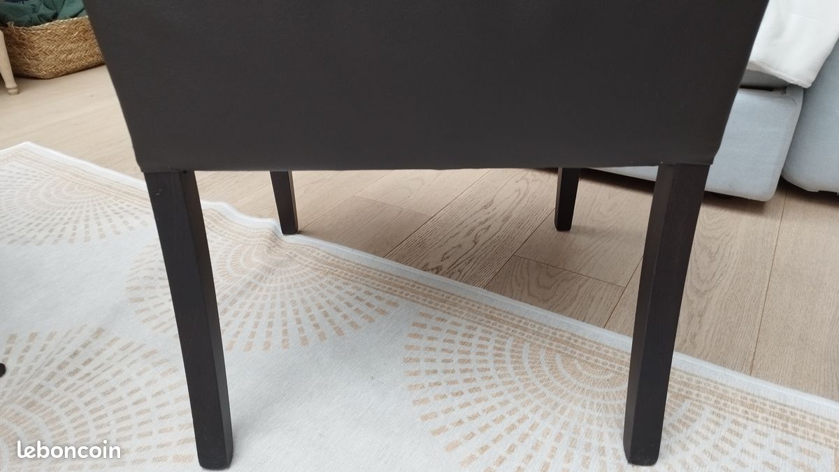 Fauteuils/ chaises de tables en cuir brun (image 6)