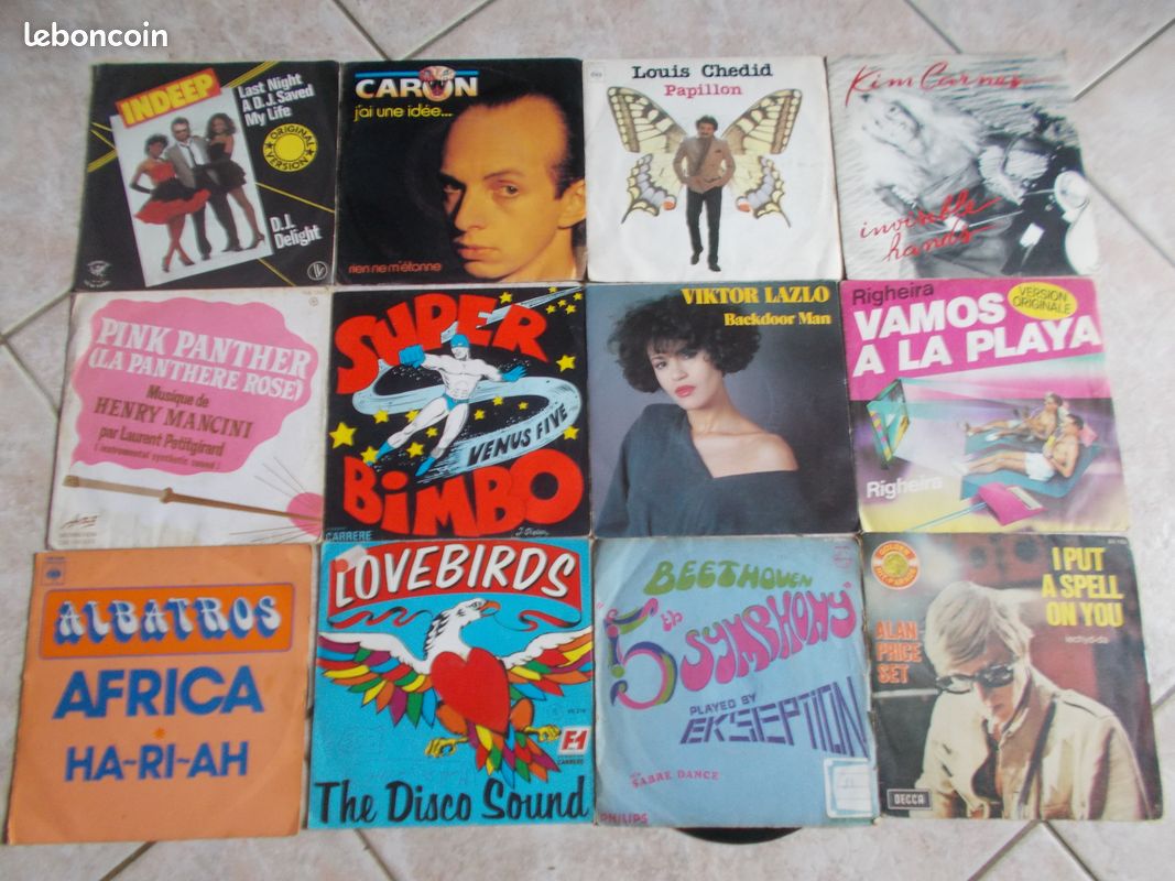 Lot de 72 disques 45 T SP et EP années 70/80 (image 1)