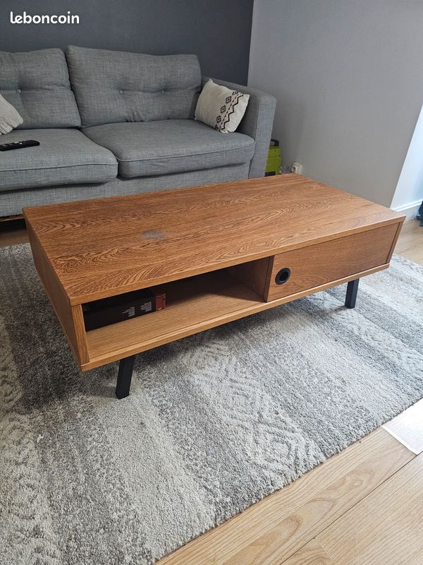Table basse style scandinave avec rangement - Ameublement