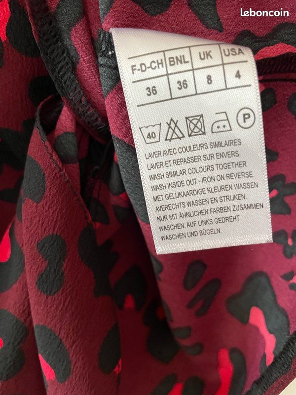 Damart Blouse imprimer léopard rouge/noir (image 6)
