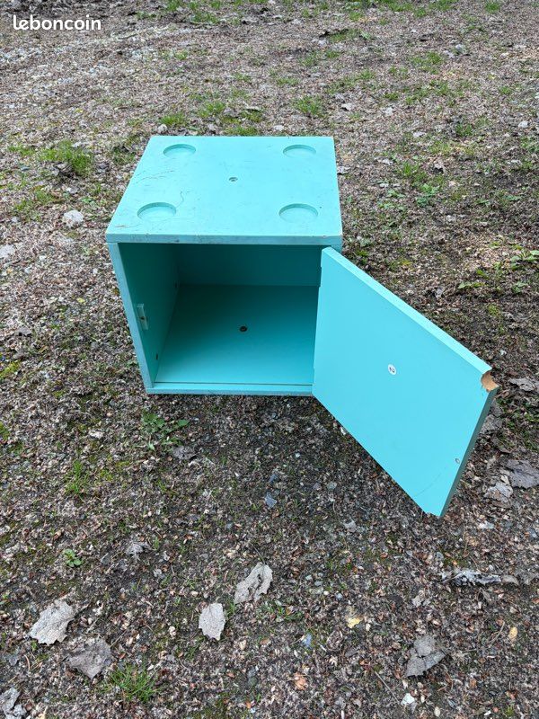 Cube en bois bleu turquoise (image 2)