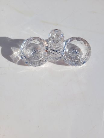 Salière et Poivrier en Cristal, 1930s, Set de 3 en vente sur Pamono