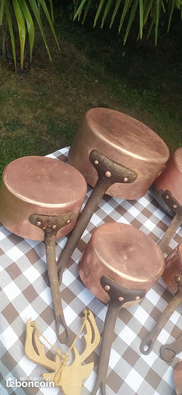Lot de 8 casseroles en cuivre pour la décoration (image 4)
