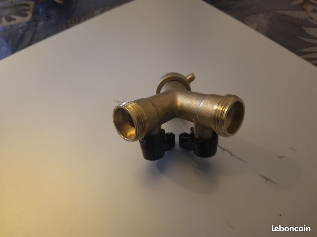 Y pour raccord 2 alimentations d'eau en laiton (image 3)