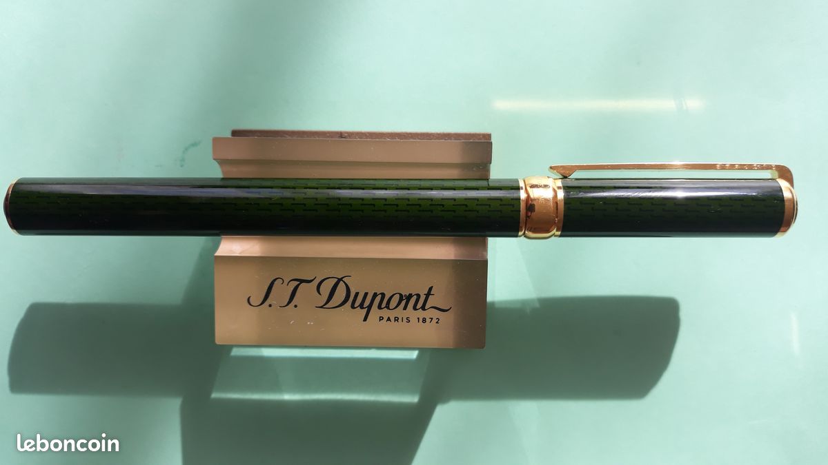 Stylo Plume ST DUPONT Gatsby En Laque De Chine Brune Pailletée Or - Plume En Or 18K - Occasion