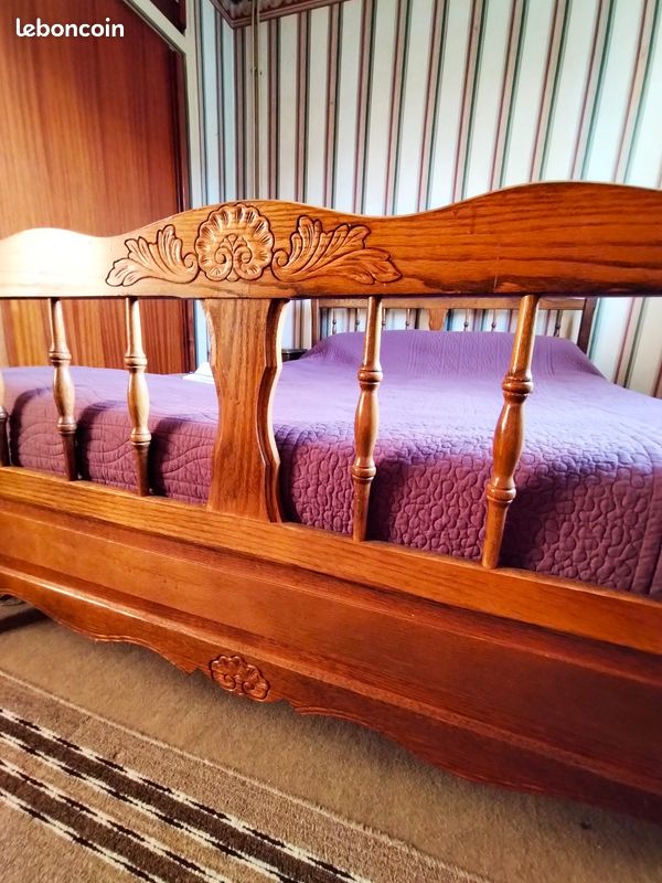 Chambre a coucher complete - bois chene massif – 2 personnes (image 4)