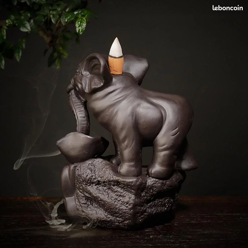 Brûleur D’encens En Forme D’éléphant Avec 10 Cônes D’encens (image 6)