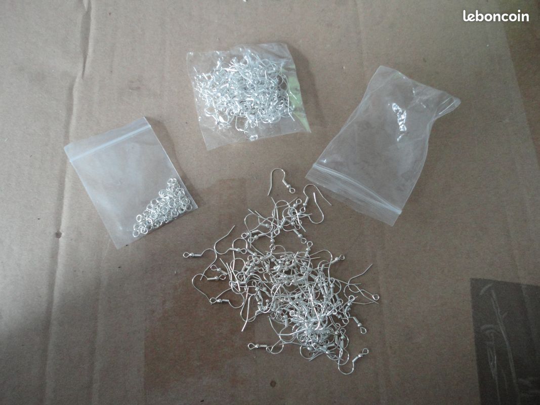 LOT accessoires argent pour fabriquer des bijoux crochets, anneaux (image 1)