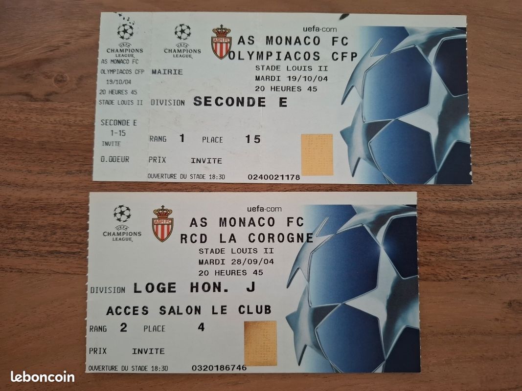 Programme + Ticket Original : AS Monaco Vs Roda JC - Coupe UEFA C3 1990/1991 - Collector