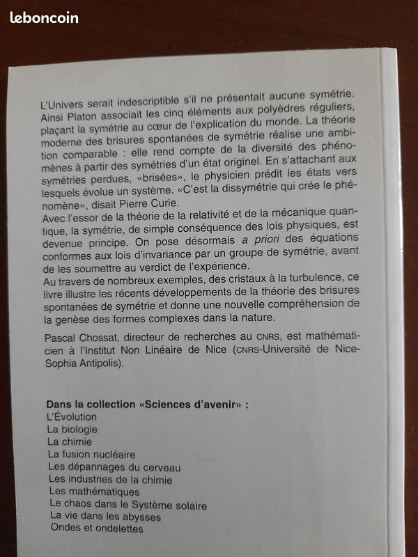Livre Les symétries brisées CHOSSAT (image 4)