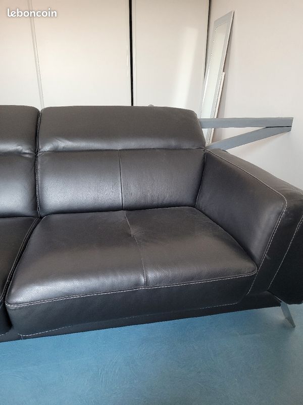 Vends canape noir bon etat (image 2)