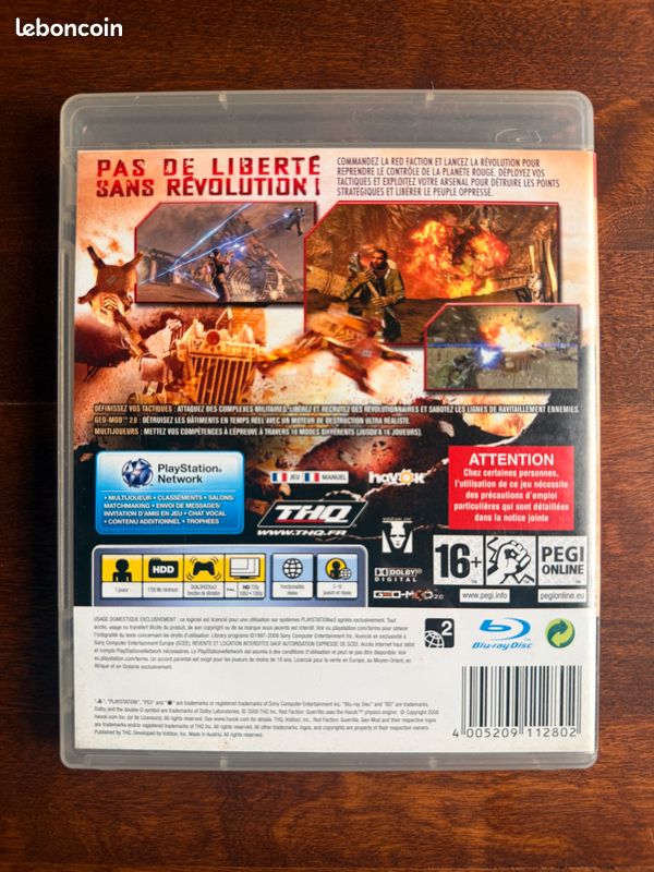 Jeu Red Faction Guerrilla Pour PS3 - Version Promo PAL En Très Bon état