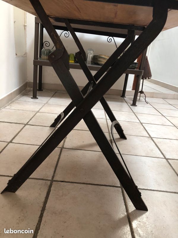 Table bois et fer forge (image 2)