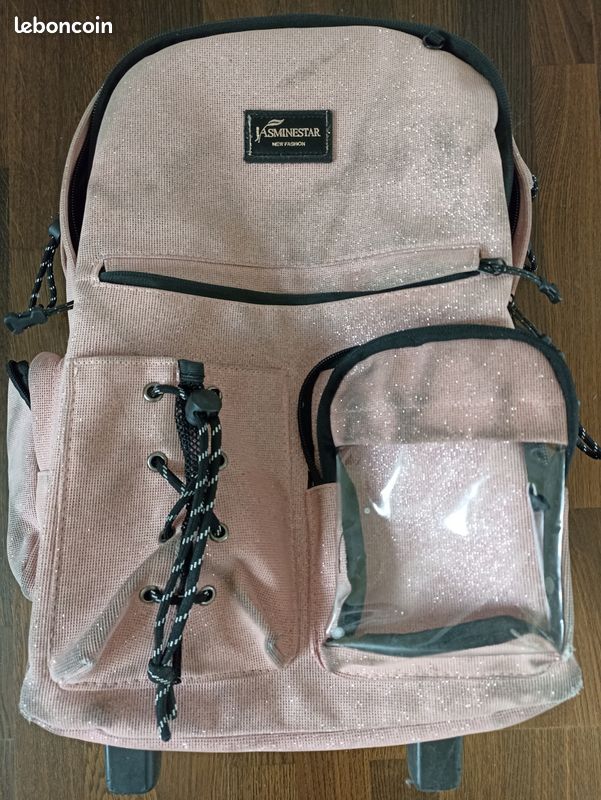 Joli cartable a roulette + trousse + pochette assorties (image 2)