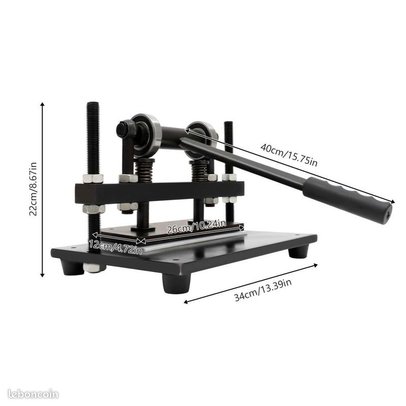 Machine De Découpe Manuelle Pour Cuir 12 Mm - Presse à Plaques D'acier - Machine De Gaufrage Pour Cuir - Presse-clicker - Pour Couper Du Papier, De La