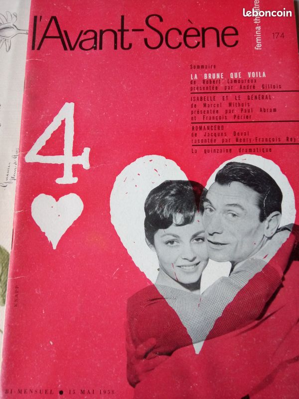 Revue ancienne de theatre: l avant scene femina-theatre numero 174 la brune que voila mai 1958 (image 1)