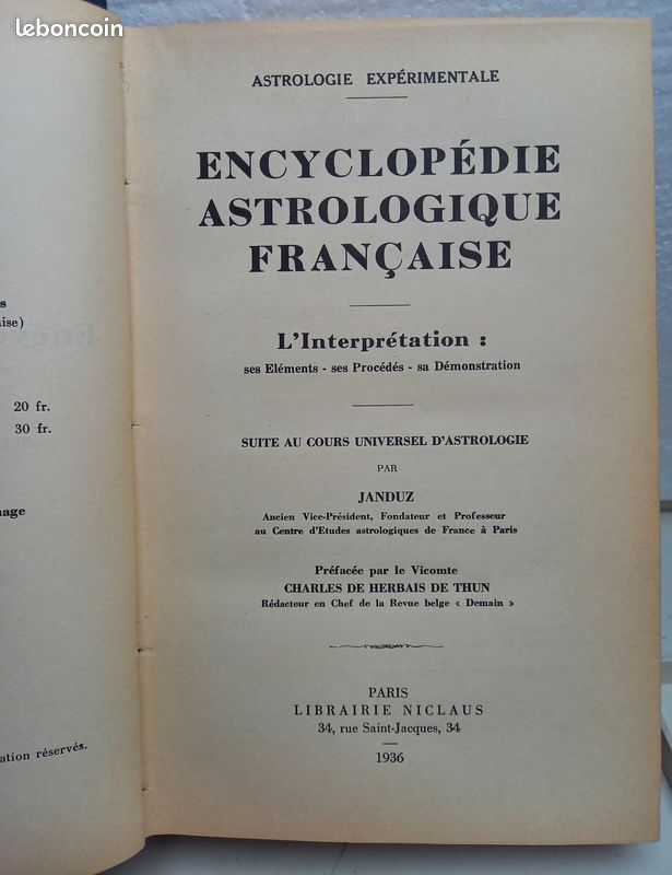 Encyclopédie Astrologique Française 1936 (image 2)