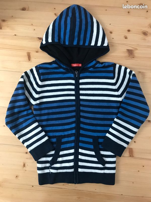 Gilet à capuche en tricot doublé en polaire 8 ans (image 1)
