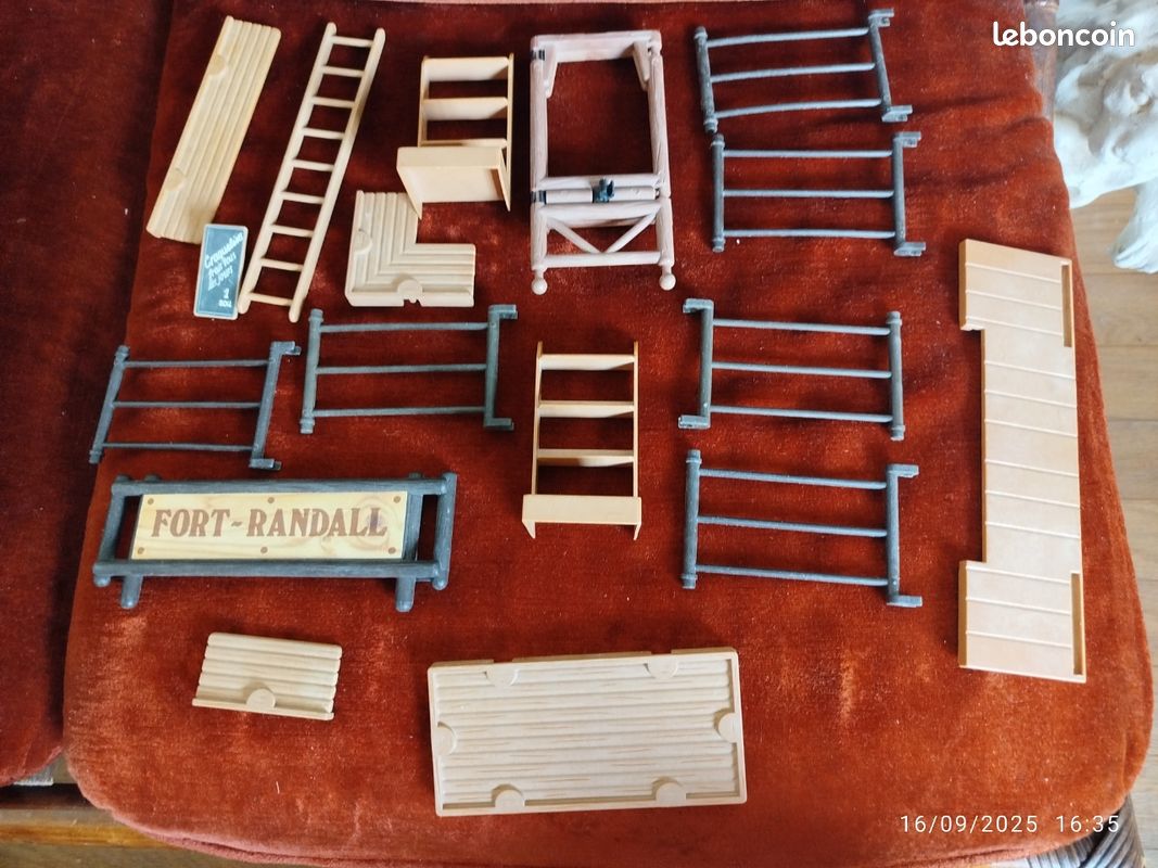 Fort PLAYMOBIL Vintage Western - Soldats Nordistes, Chariots, Chevaux - Lot Complet