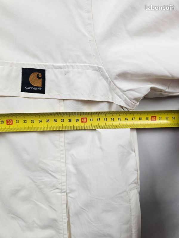 Veste Carhartt WIP Nimbus Pullover Blanc Off-White Taille S - Vintage Y2K Fleece Anorak Jacket (image 15)
