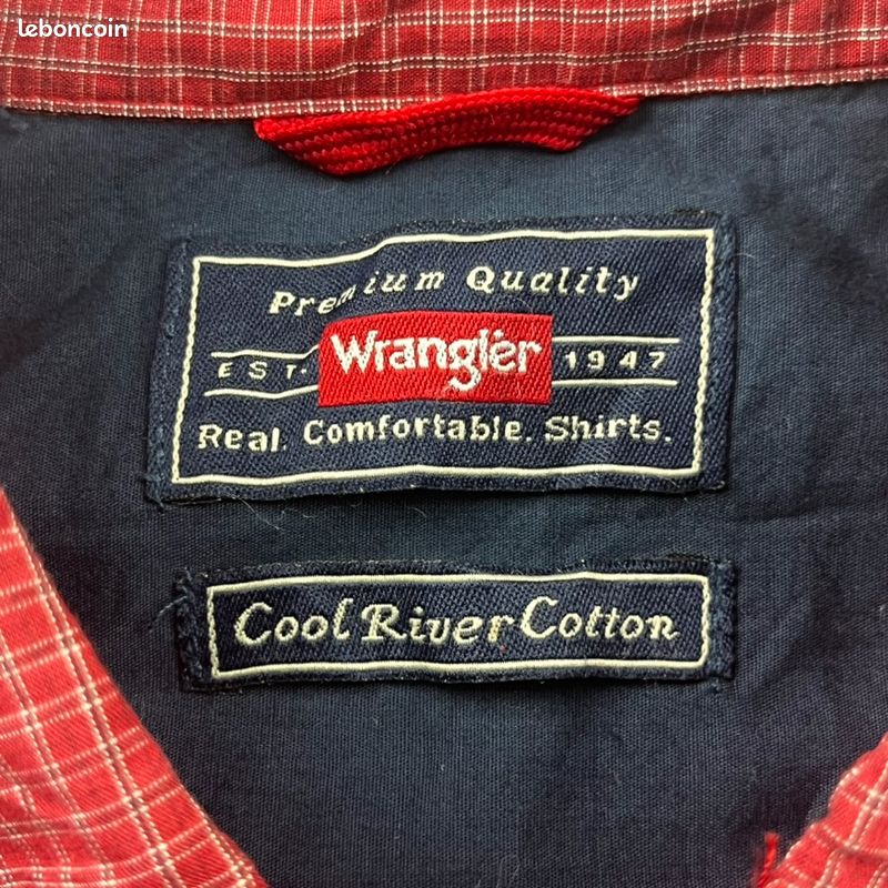 Chemise Jeep Homme XL Rouge à Carreaux - Manches Courtes - Look 90's Décontracté