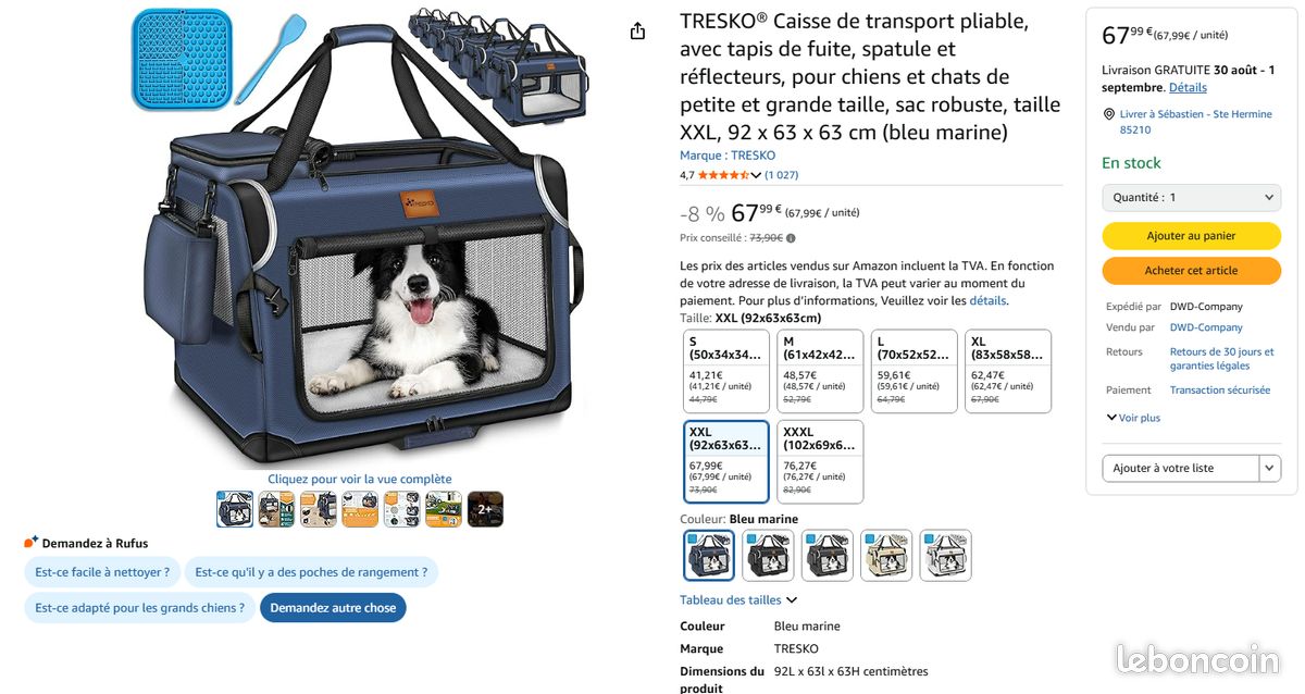 Caisse de transport chien-cage-tresko Accessoires animaux