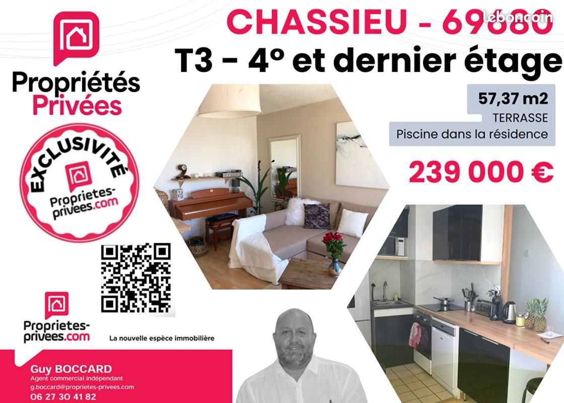 Appartement 3 pièces 57 m² · à Chassieu · 57 m² · 239 000 €