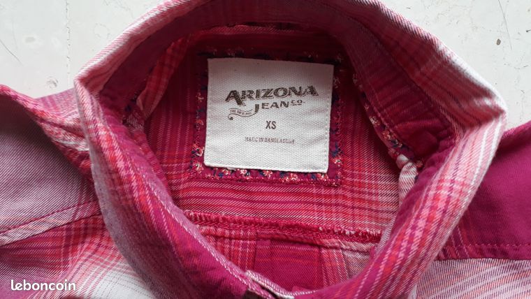Short Fille Arizona Taille 12 - Coton à Carreaux Rose Jaune - Occasion TB