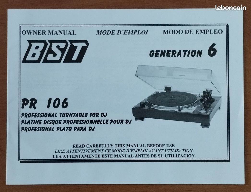 Platine Vinyle BST PR136 - Occasion Bon état