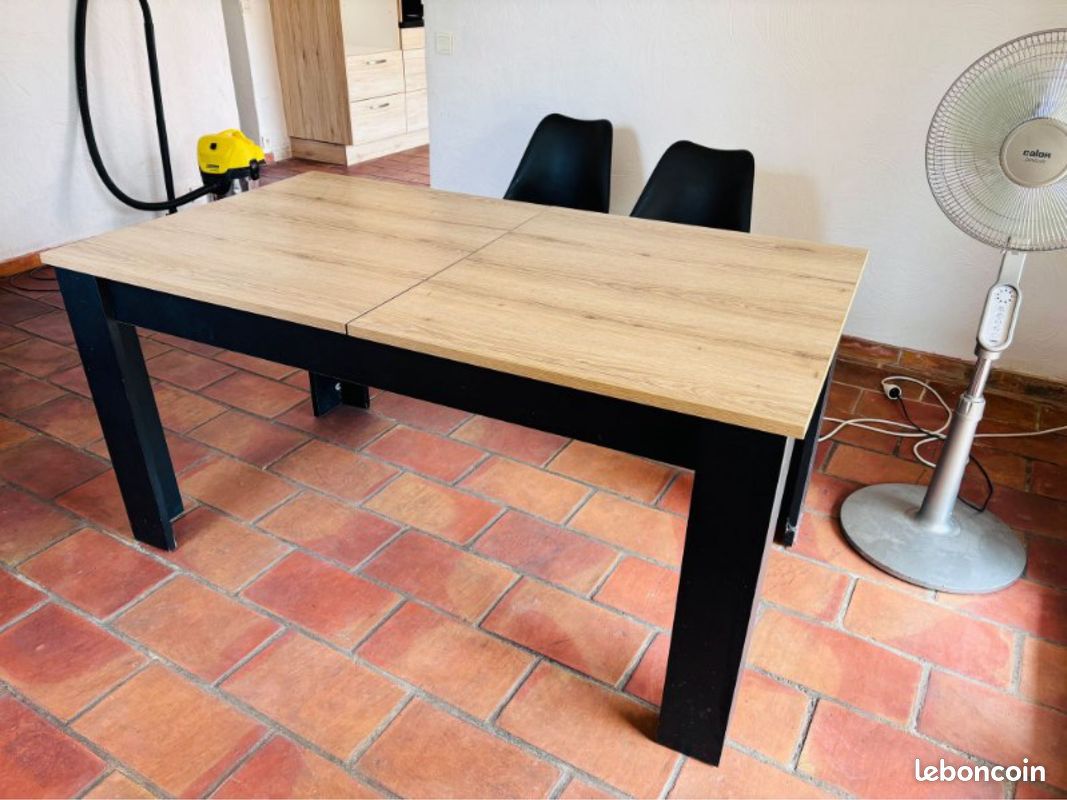 Table salle à manger bois avec rallonge (image 1)