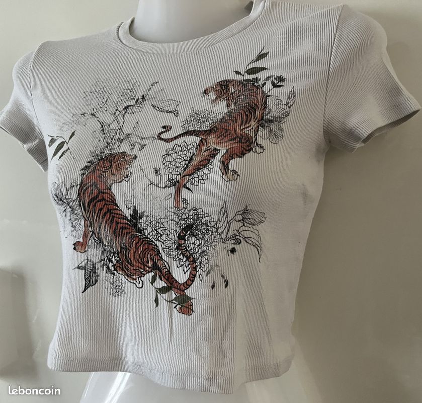 Bershka T-shirt à imprimé tigre taille s (image 2)